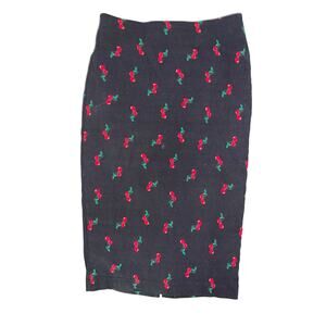 7th Avenue Design Studios Cherry Print Straight Skirt XS
